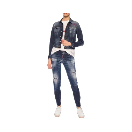 Cropped Embroidered Denim Jacket