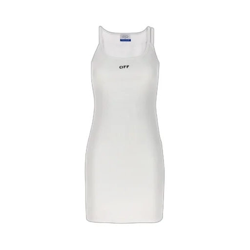 Off-White Logo Embroidered Sleeveless Dress