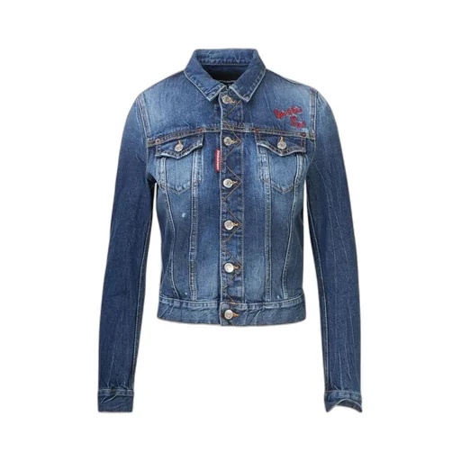 Cropped Embroidered Denim Jacket
