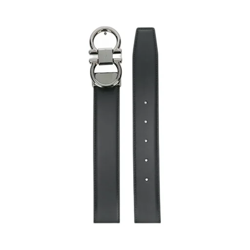 Black And Brown Gancini Buckle Double-Sided Belt