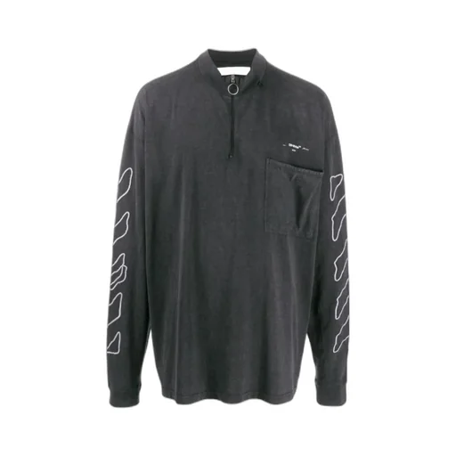 Zipper Collar Long-Sleeved T-Shirt