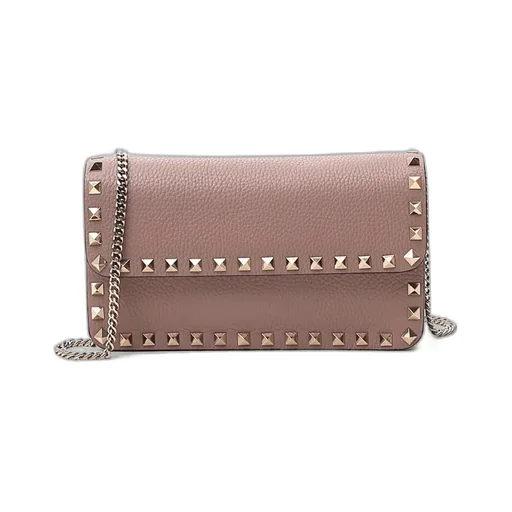 Valentino Garavani Rockstud Foldover Top Clutch Bag