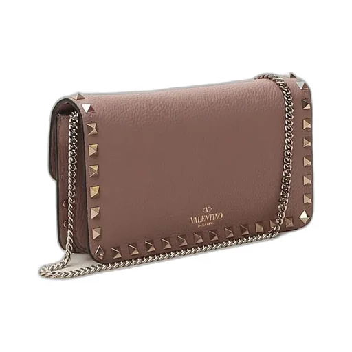 Valentino Garavani Rockstud Foldover Top Clutch Bag