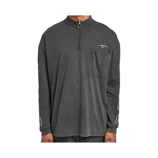 Zipper Collar Long-Sleeved T-Shirt