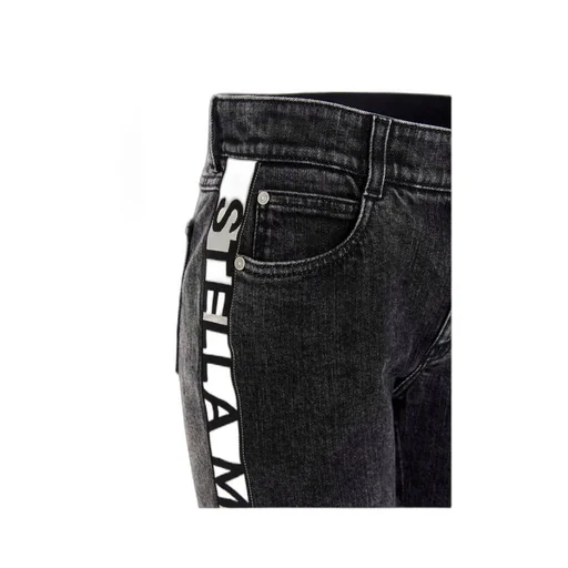 Logo-Stripe Cropped Jeans