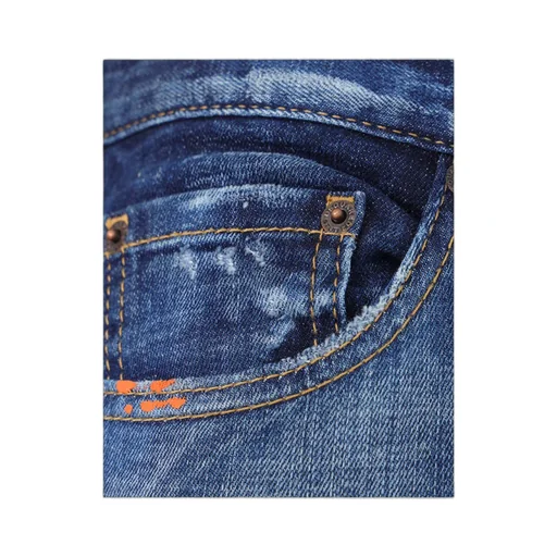 Distressed Detail Painted Effect Jeans