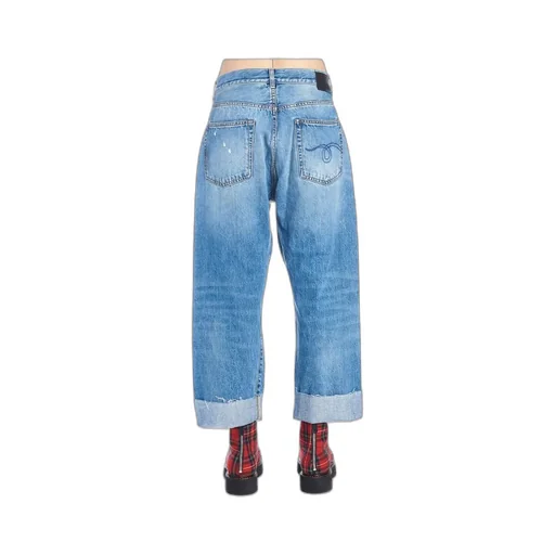 Crossed Asymmetrical High-Waist Straight Jeans