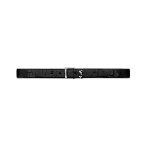 Saint Laurent Logo Plaque Embossed Belt