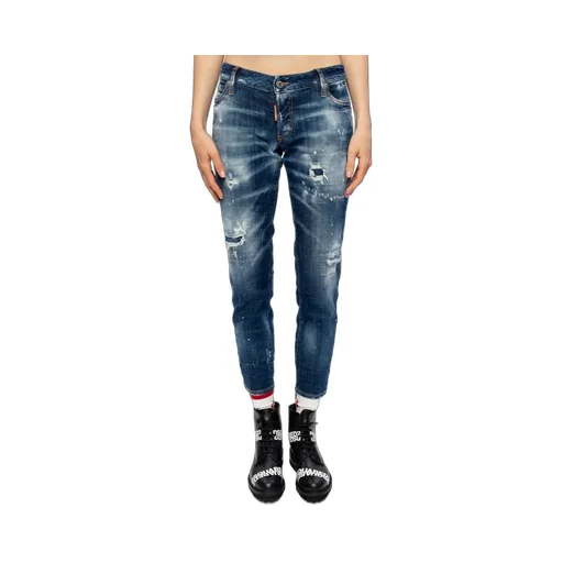 Ripped Detailing Cropped Jeans