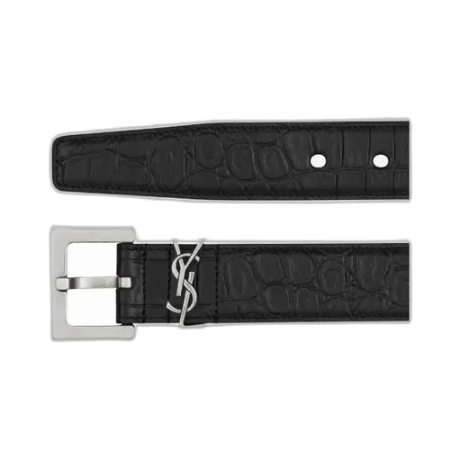 Saint Laurent Logo Plaque Embossed Belt