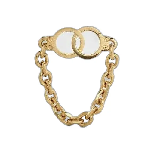 ChaÎNe Triomphe Golden Handcuff Small Bracelet In Vermeil