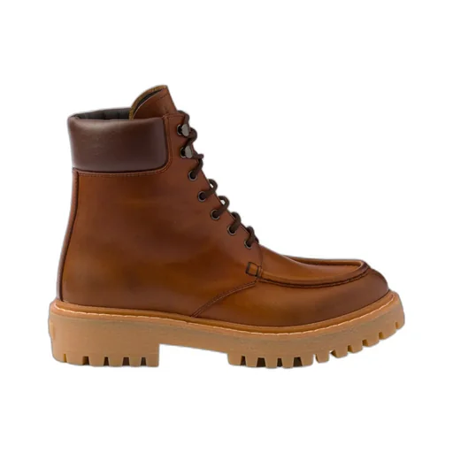 Prada Logo Detailed Round-Toe Ankle Boots