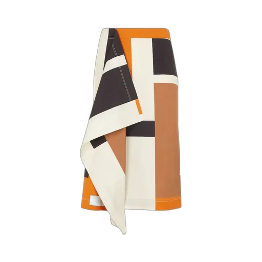 Fendi Asymmetric Hem Draped Midi Skirt