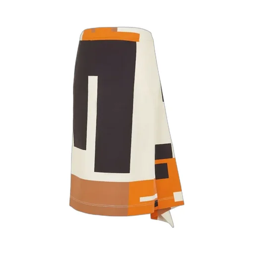 Fendi Asymmetric Hem Draped Midi Skirt