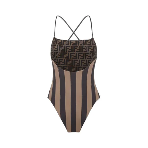 Fendi Pequin Striped One Piece Swimsuit