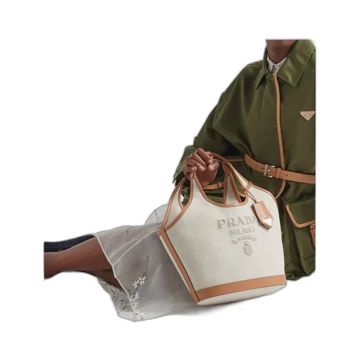 Prada Logo Printed Medium Top Handle Bag