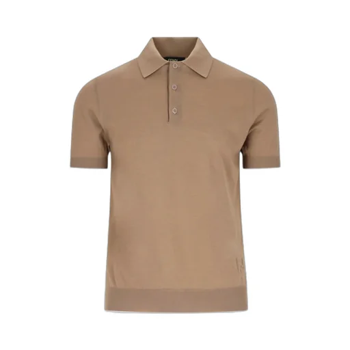 Fendi Ff Embossed Short Sleeved Polo Shirt