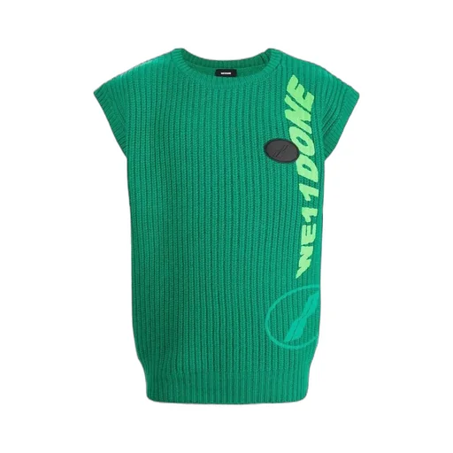 Ribbed Logo-Knit Sleeveless Vest