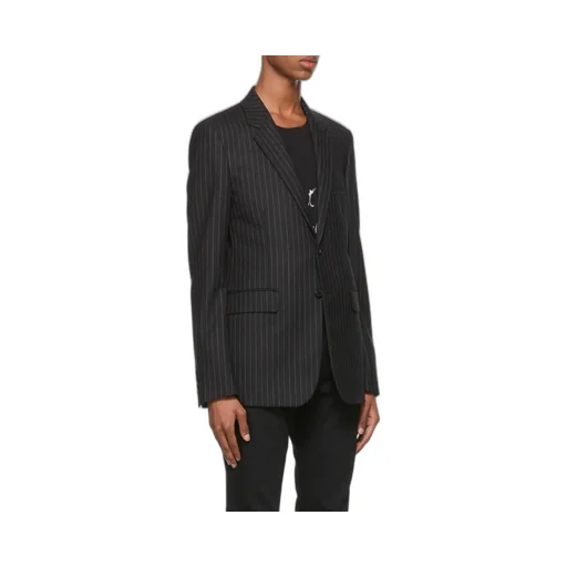 Pinstriped Buttoned Blazer