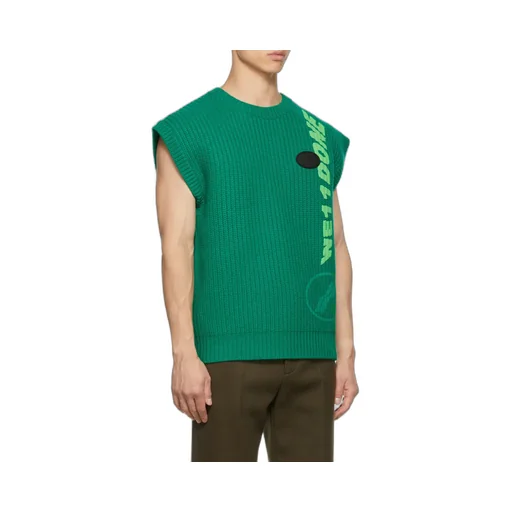 Ribbed Logo-Knit Sleeveless Vest
