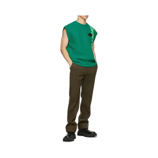 Ribbed Logo-Knit Sleeveless Vest
