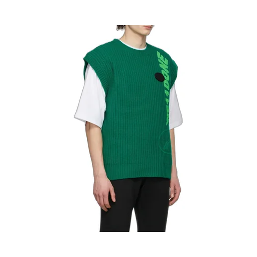 Ribbed Logo-Knit Sleeveless Vest