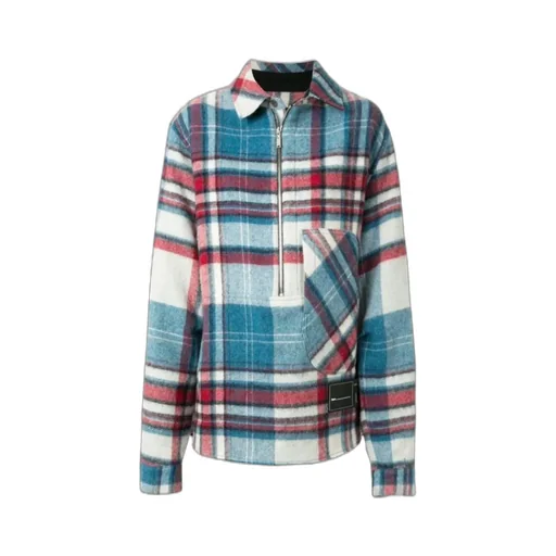 We11Done Front-Zip Checked Overshirt