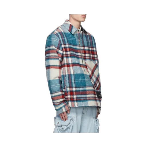 We11Done Front-Zip Checked Overshirt