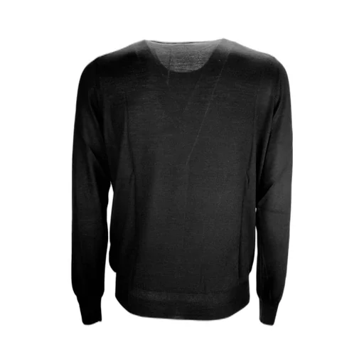 Black Light Round-Neck Wool Pullover