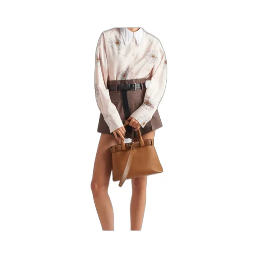 Prada Belted Open-Top Medium Handbag