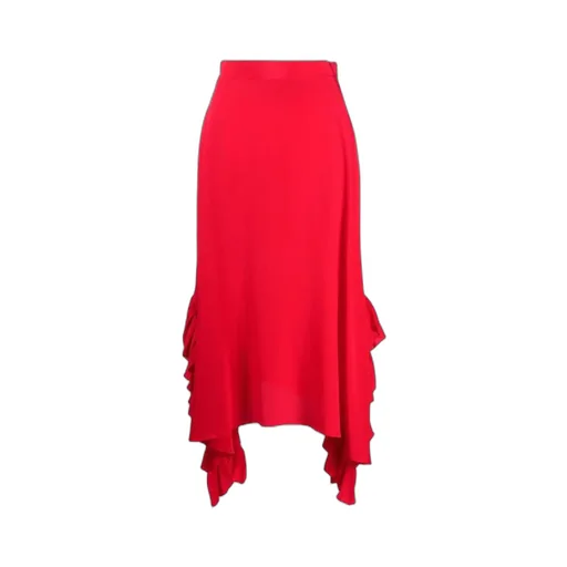 Silk Draped Ruffle Skirt