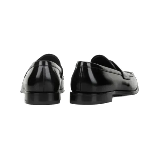 Prada Enamel-Triangle-Logo Slip-On Loafers