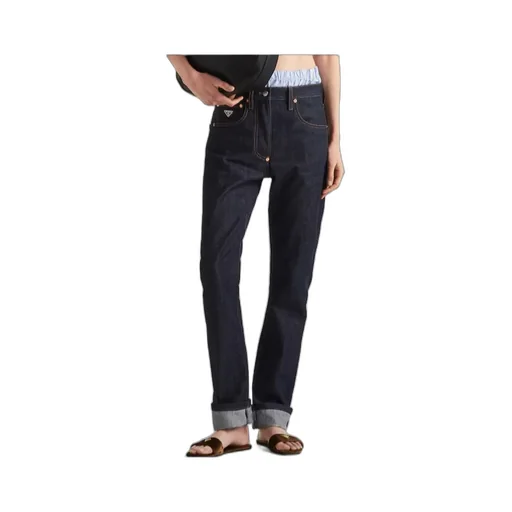 Prada Triangle-Logo Low-Waisted Jeans