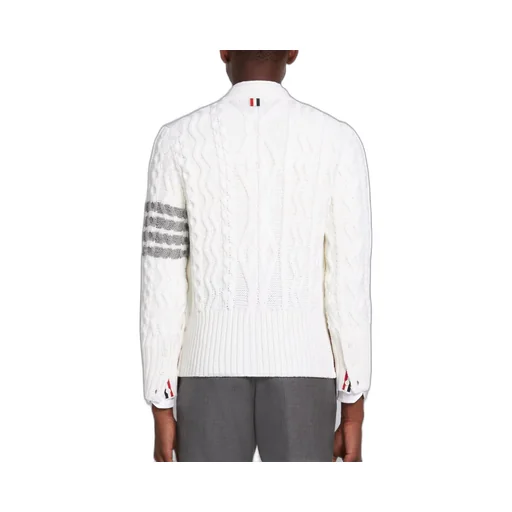 4-Bar Aran Cable Knit Cardigan