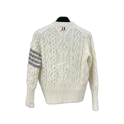 4-Bar Aran Cable Knit Cardigan