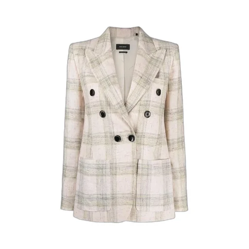 Lenora Check-Print Double-Breasted Jacket