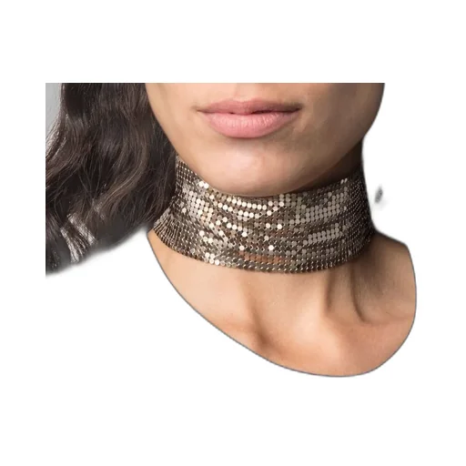 Logo-Engraved Mesh Choker