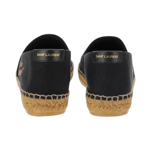 Saint Laurent Logo Embroidered Slip-On Espadrilles