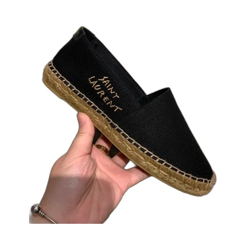 Saint Laurent Logo Embroidered Slip-On Espadrilles