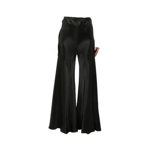 Black Wide-Leg Casual Pants