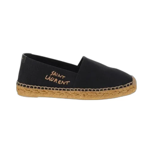 Saint Laurent Logo Embroidered Slip-On Espadrilles