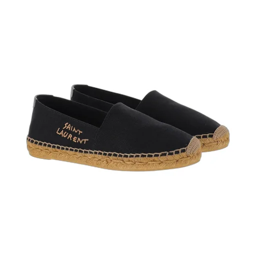 Saint Laurent Logo Embroidered Slip-On Espadrilles