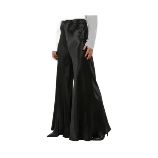 Black Wide-Leg Casual Pants