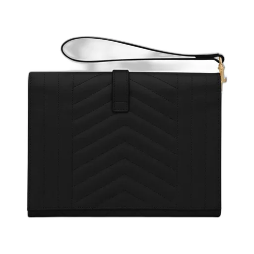 Saint Laurent Logo Plaque Envelope Clutch Bag