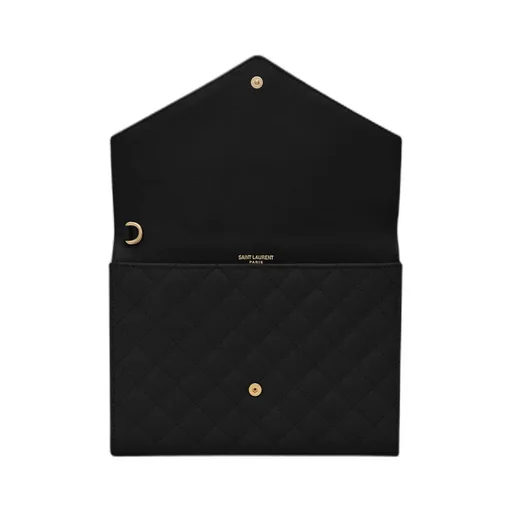 Saint Laurent Logo Plaque Envelope Clutch Bag