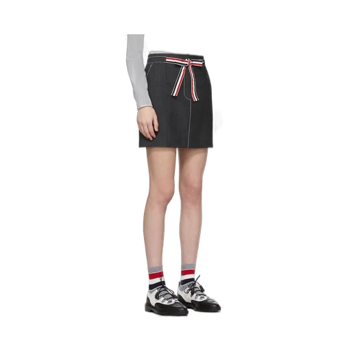2Ply Fresco Tie Waist Mini Sack Skirt