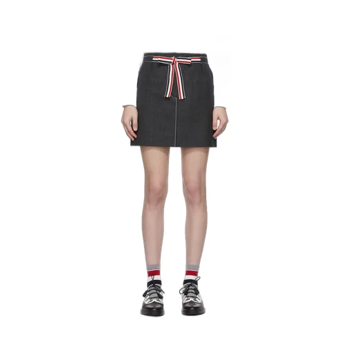 2Ply Fresco Tie Waist Mini Sack Skirt