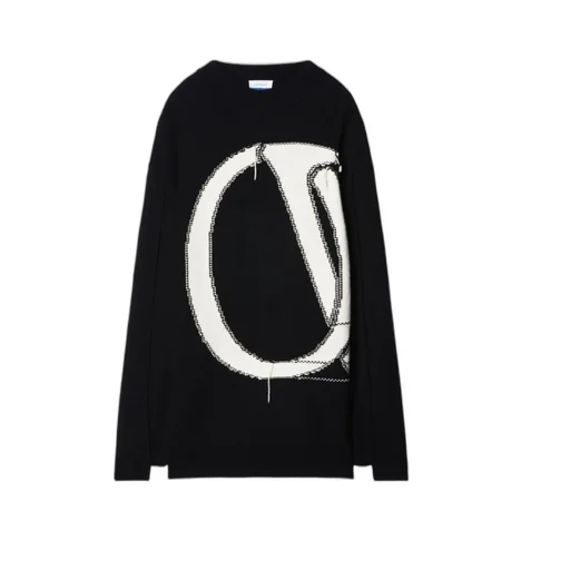 Off White Intarsia-Logo Crewneck Jumper