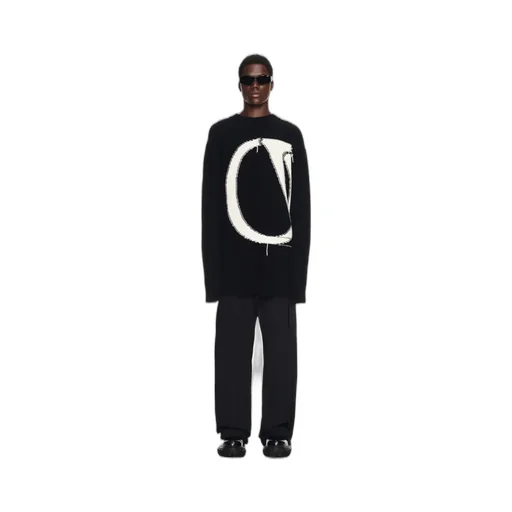 Off White Intarsia-Logo Crewneck Jumper