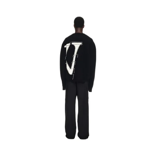 Off White Intarsia-Logo Crewneck Jumper